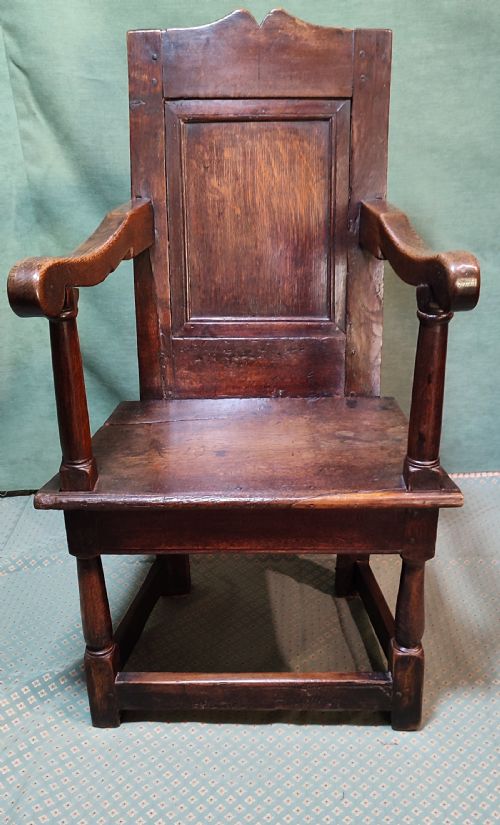 EARLY 18THC OAK WAINSCOT CHAIR - ADDITIONAL PHOTO 2
