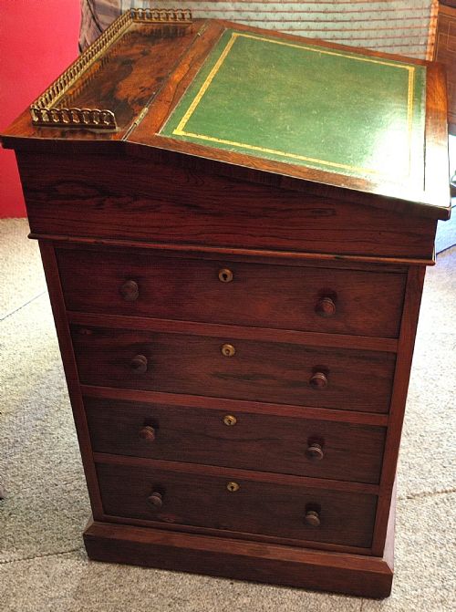 REGENCY SLIDING TOP ROSEWOOD DAVENPORT - ADDITIONAL PHOTO 1
