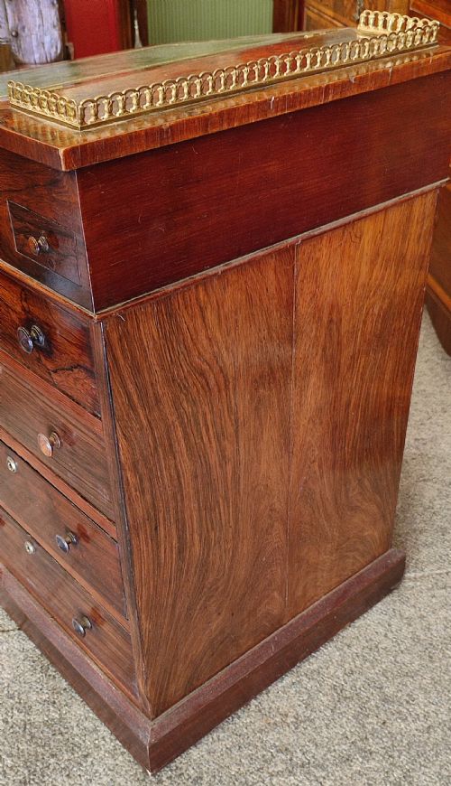 REGENCY SLIDING TOP ROSEWOOD DAVENPORT - ADDITIONAL PHOTO 6