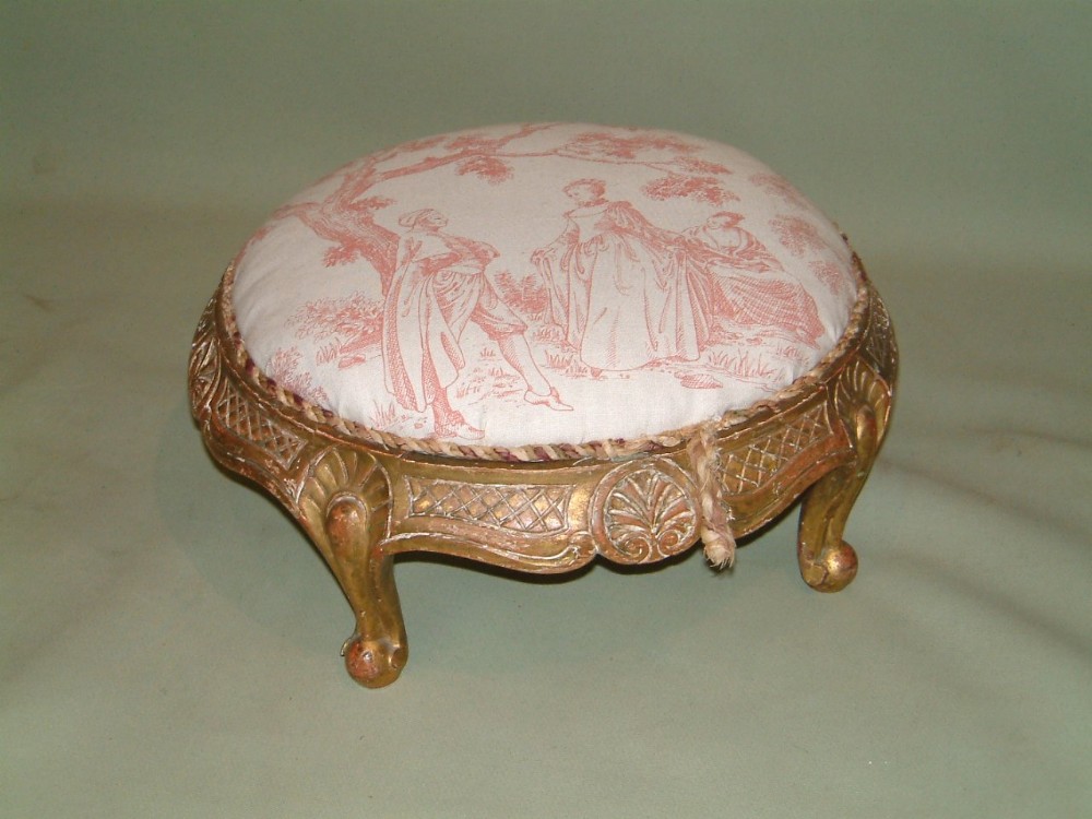 Victorian Carved  Giltwood Footstool