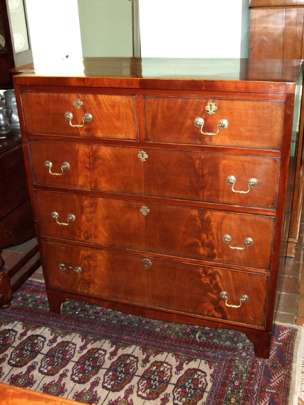 19th C Mahogany “Cottage” Chest of Drawers (Splits in two)