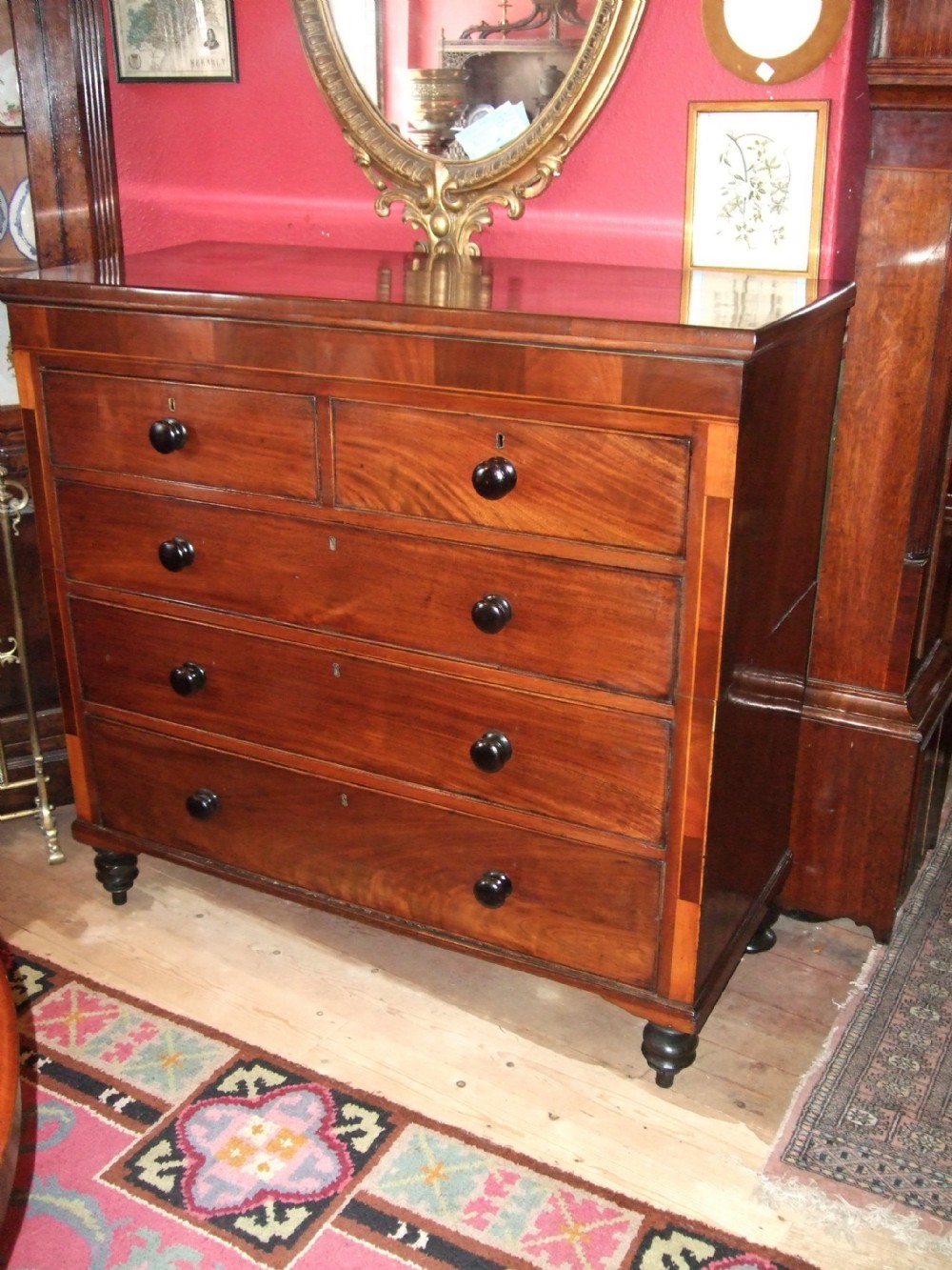 Regency Mahogany Chest of Drawers with Crossbanding