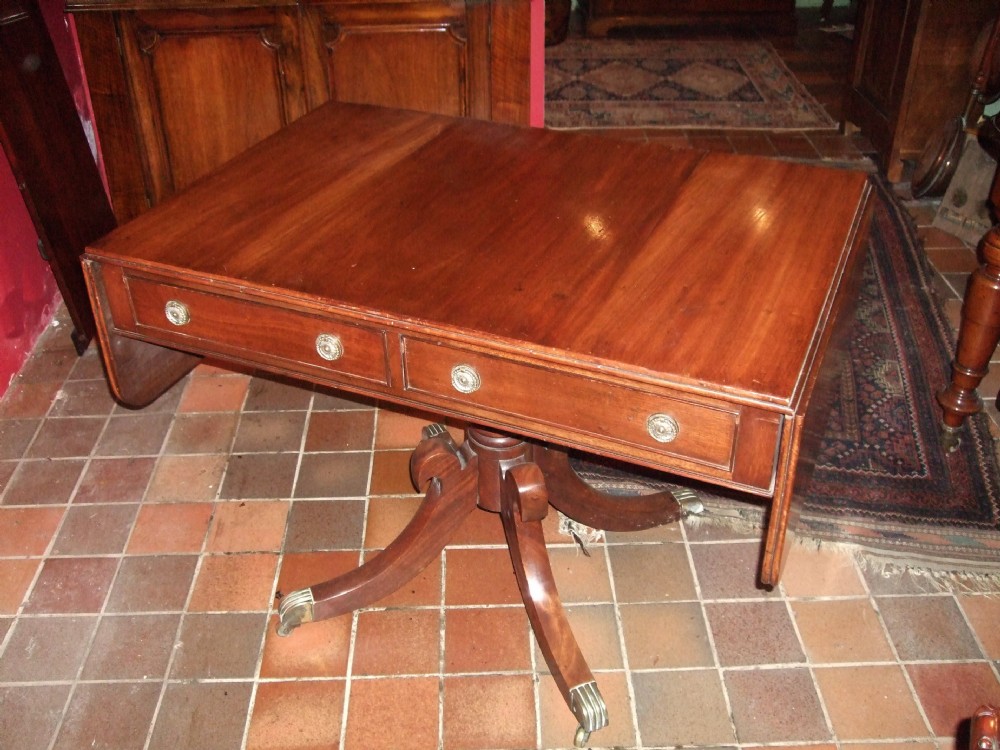 Regency Mahogany Sofa Table with 2 Drawers