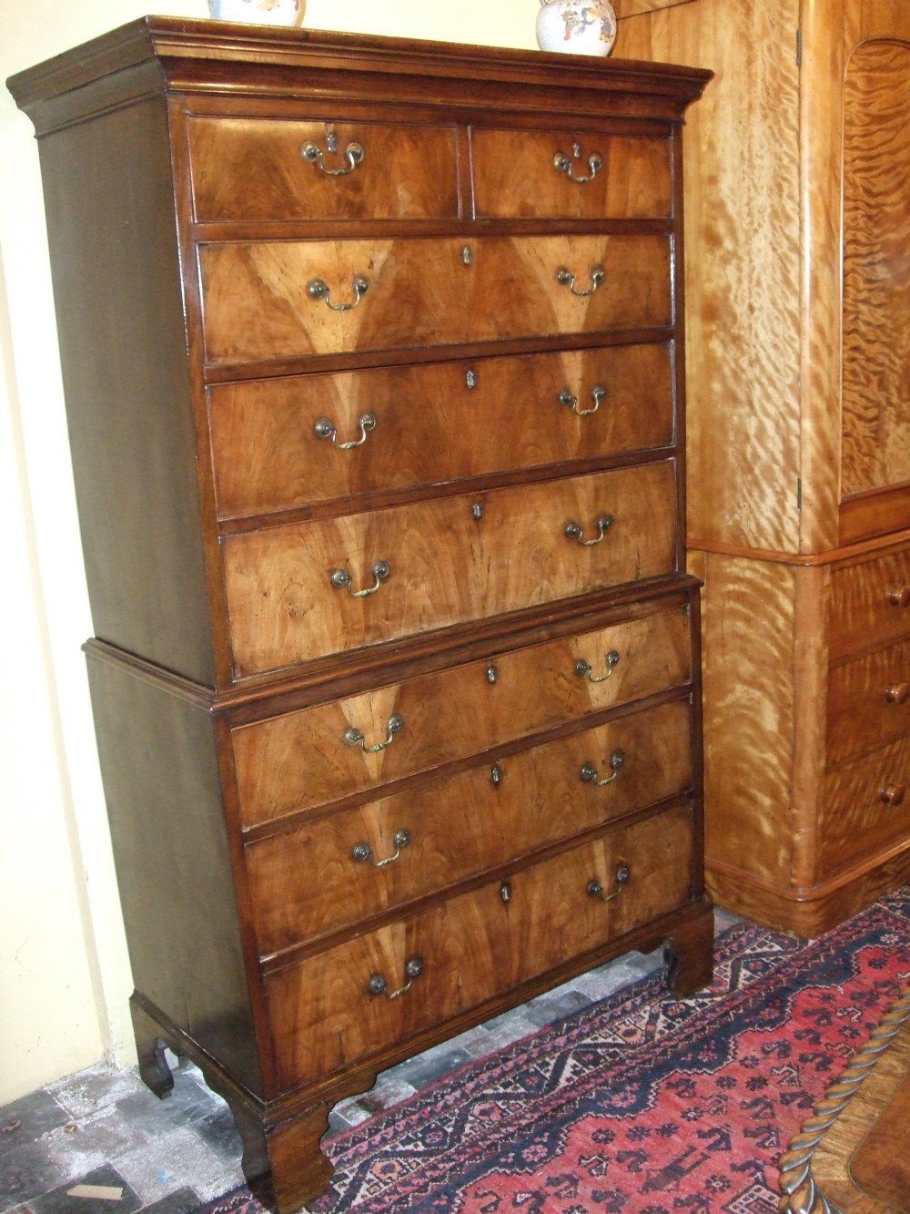 Early 18thC Walnut Chest on Chest