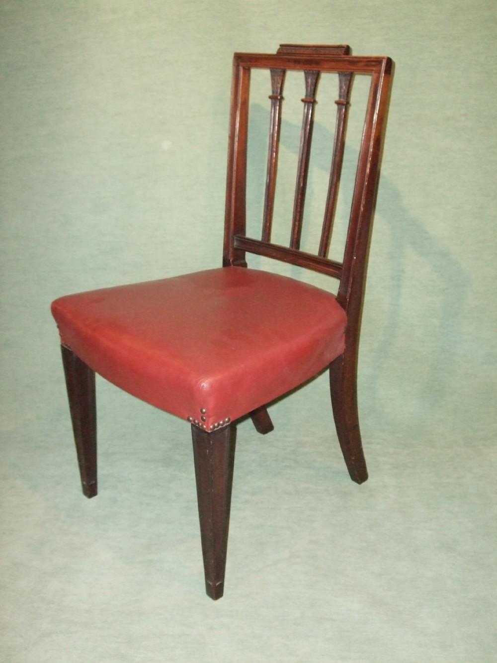Set of 12 Mahogany Late 19thC Sheraton Revival Dining Chairs