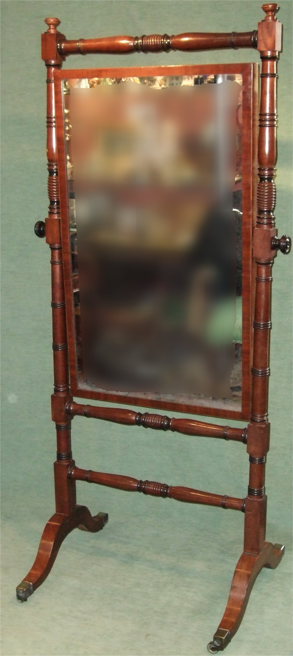 Regency Period Mahogany Cheval Mirror