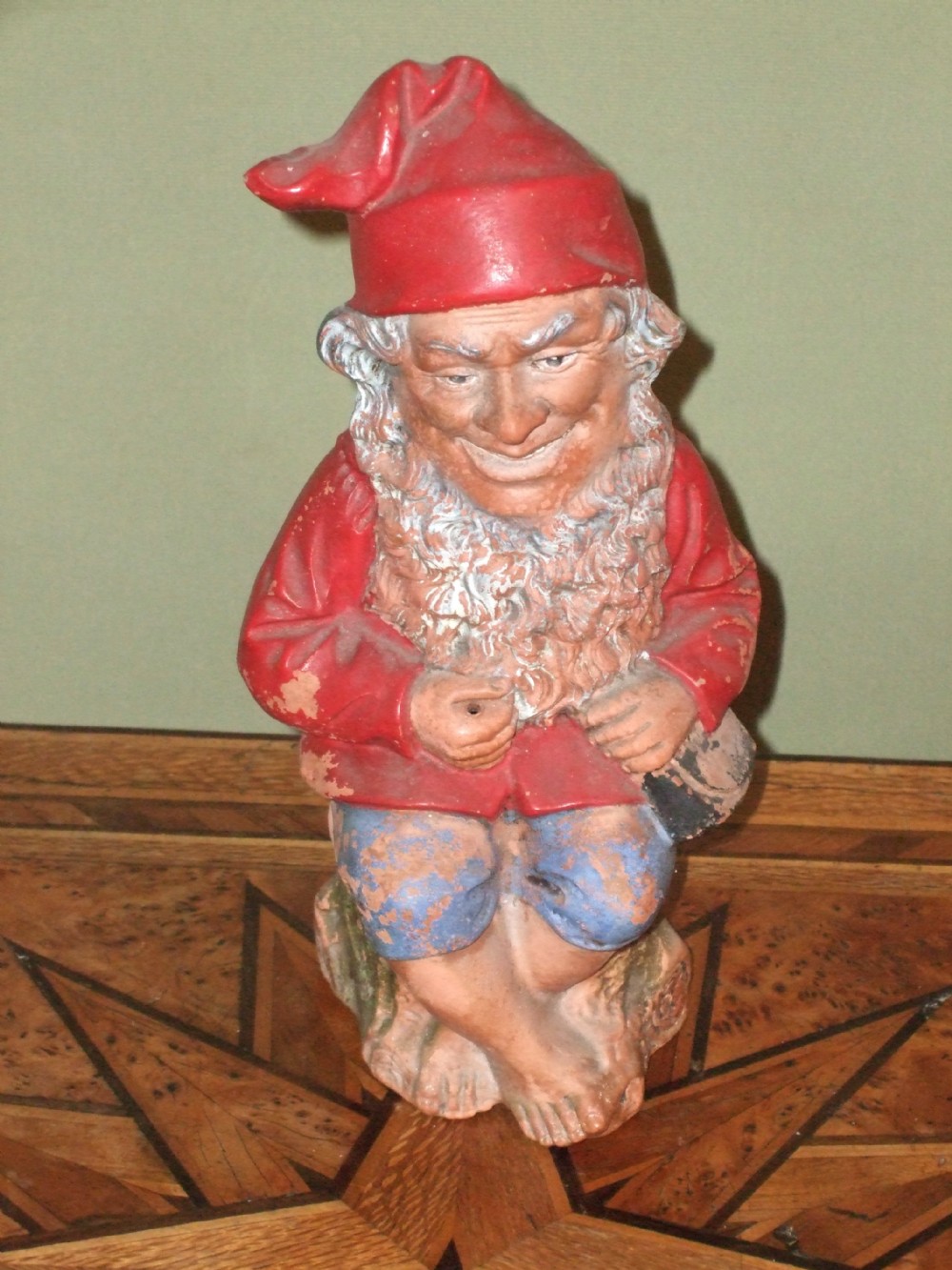19thc Terracotta Painted Gnome Possibly German