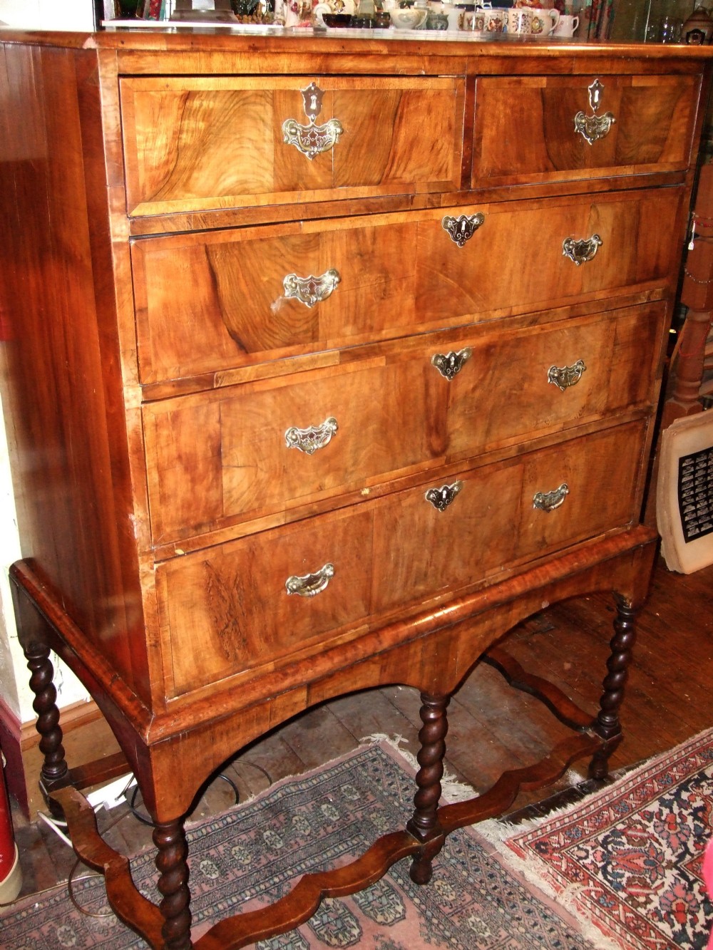 18thC Walnut Chest on Stand