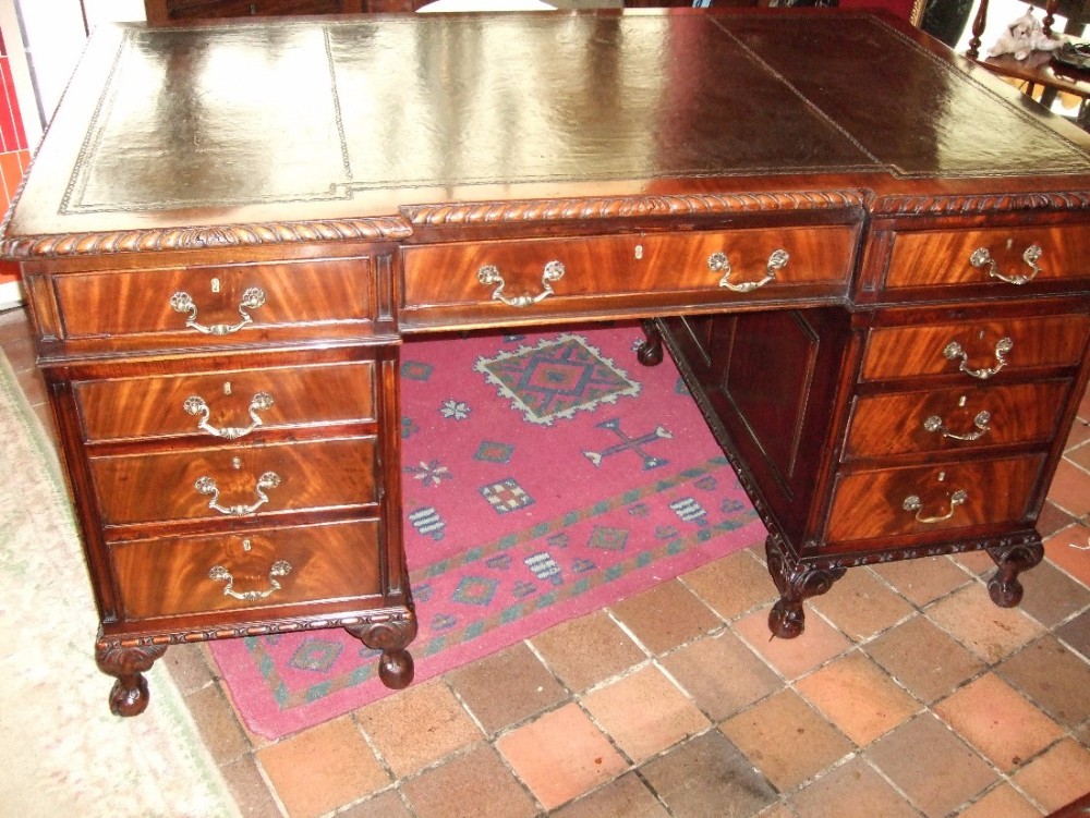 Mahogany Writing Desk with Maple & Co Locks C.1920