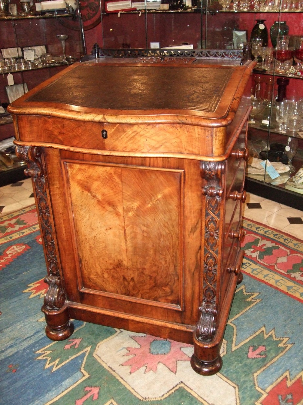 Victorian Walnut Davenport with Sliding Top