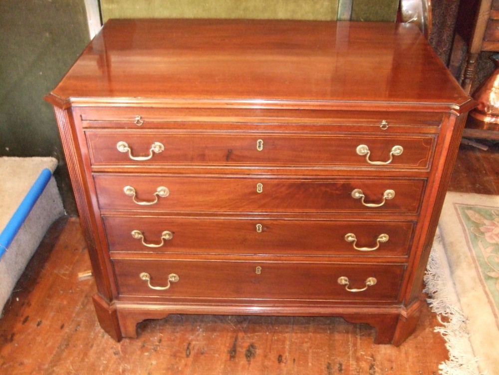 George 3rd Mahogany Chest with Brushing Slide