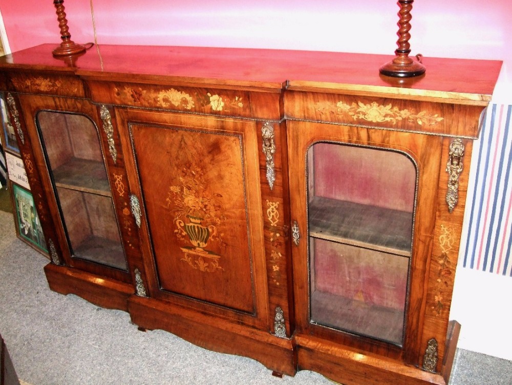 Victorian Inlaid Walnut Credenza with Ormolu Mounts