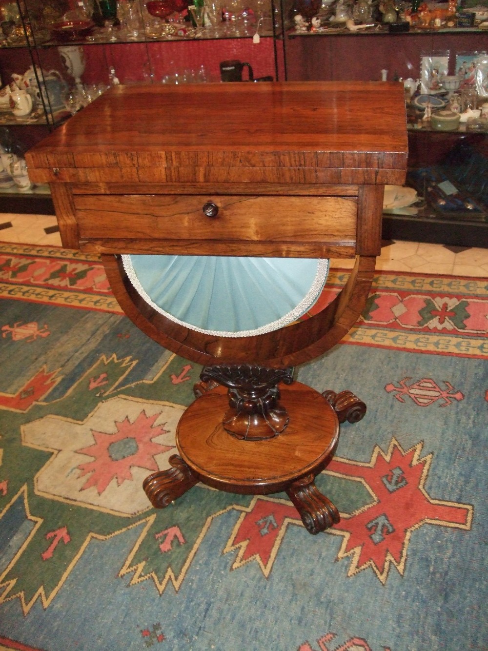 Superb Victorian Rosewood Work or Games Table