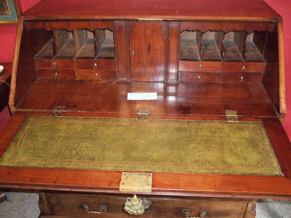 18th C Walnut Bureau with Fine Brasses View IV