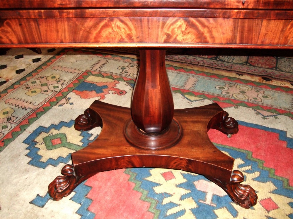 19thC Mahogany Pedestal Fold Over Tea Table View II