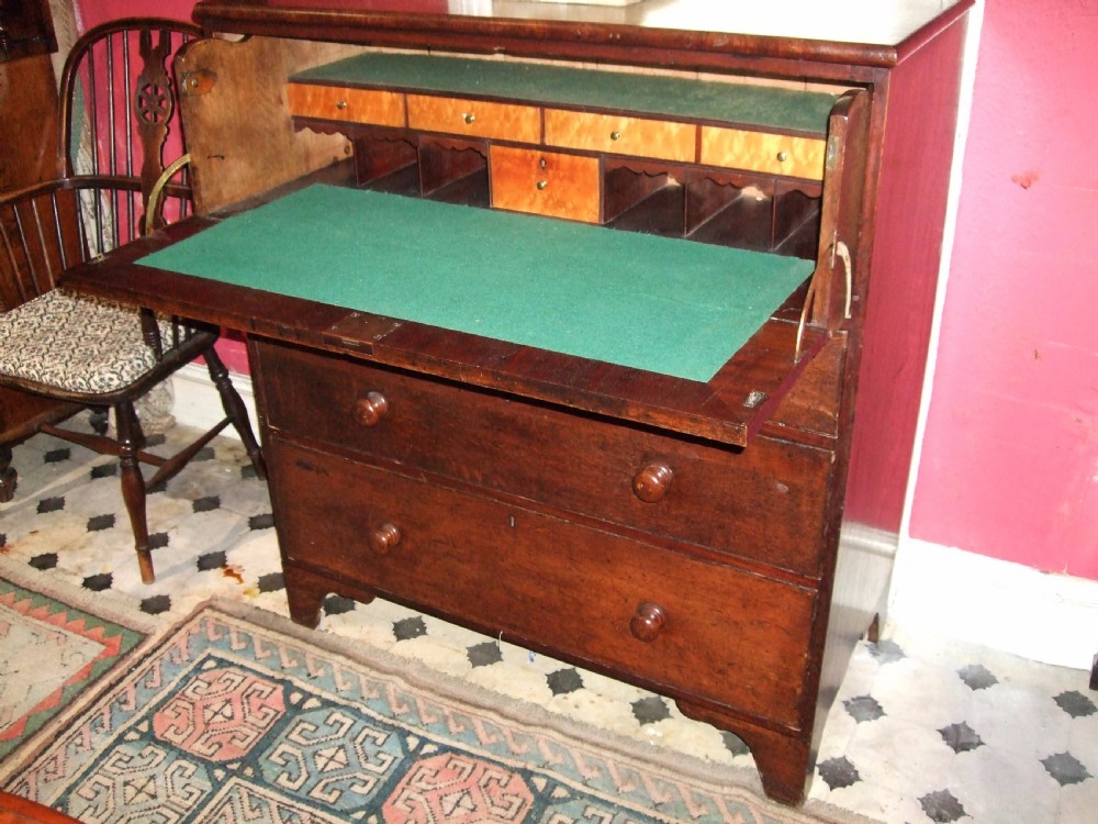 George 3rd Oak Secretaire Chest of Drawers