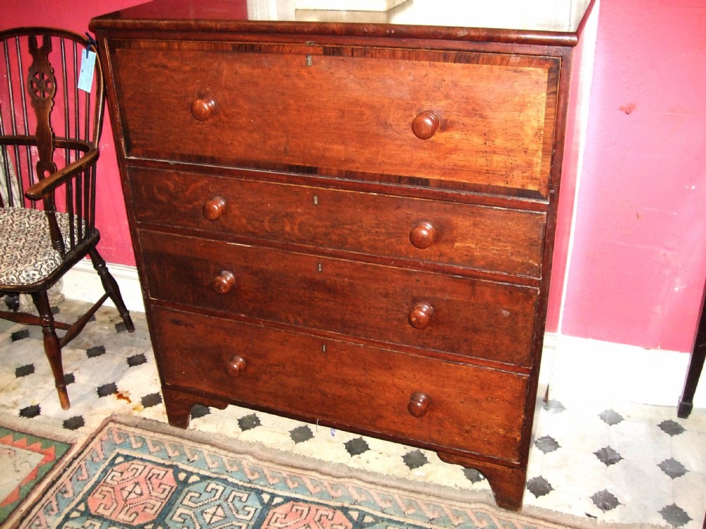 George 3rd Oak Secretaire Chest of Drawers View II
