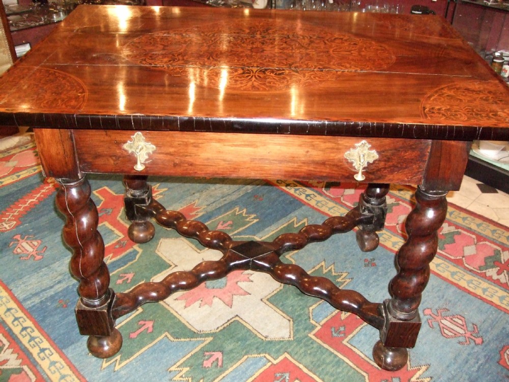 William & Mary Seaweed Marquetry Walnut Centre Table C.1700 View II
