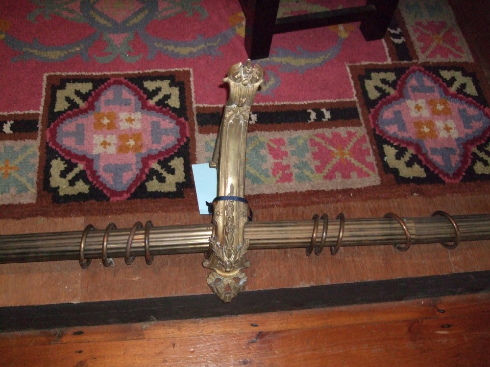 19thC Ormolu Curtain Pole. 305cm Long View III