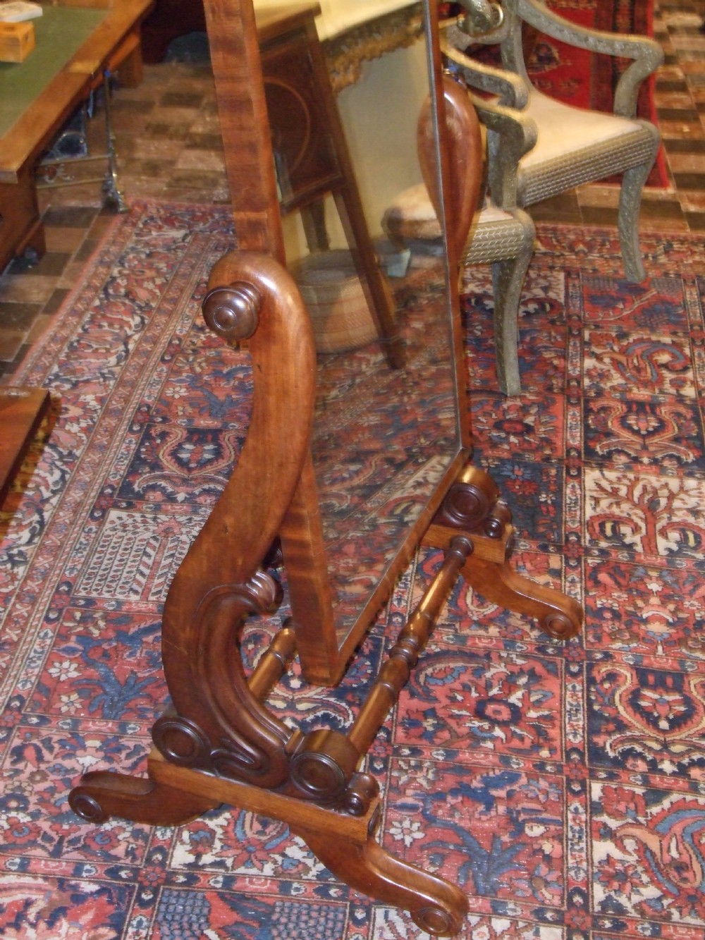 William IVth Mahogany Cheval Mirror View III