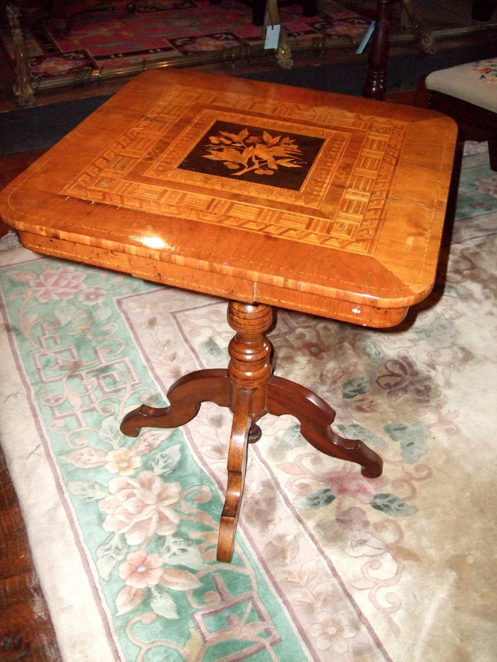 19thC Inlaid Walnut Occasional Table