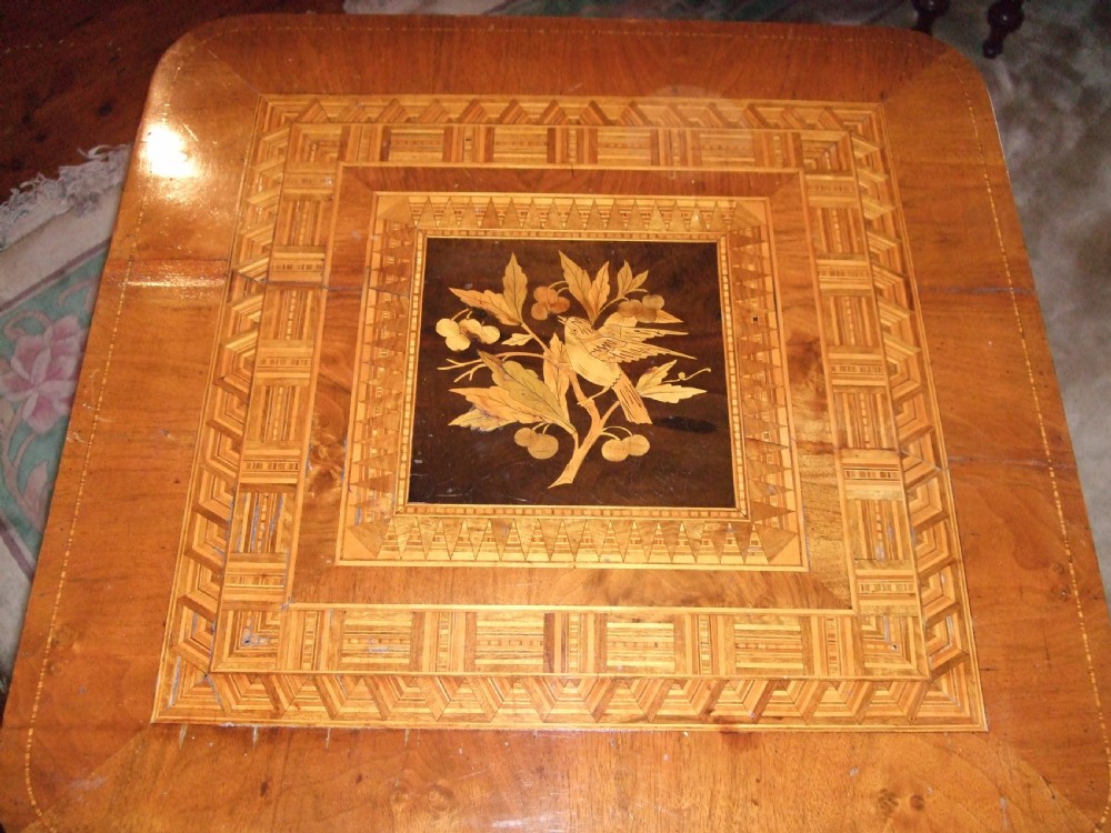 19thC Inlaid Walnut Occasional Table View II