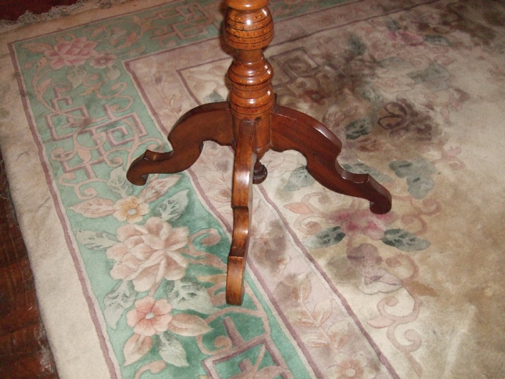 19thC Inlaid Walnut Occasional Table View III