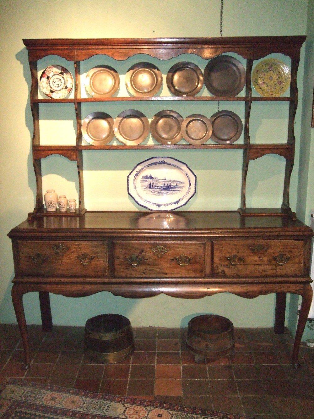 George 3rd Oak Dresser with Cabriol Legs