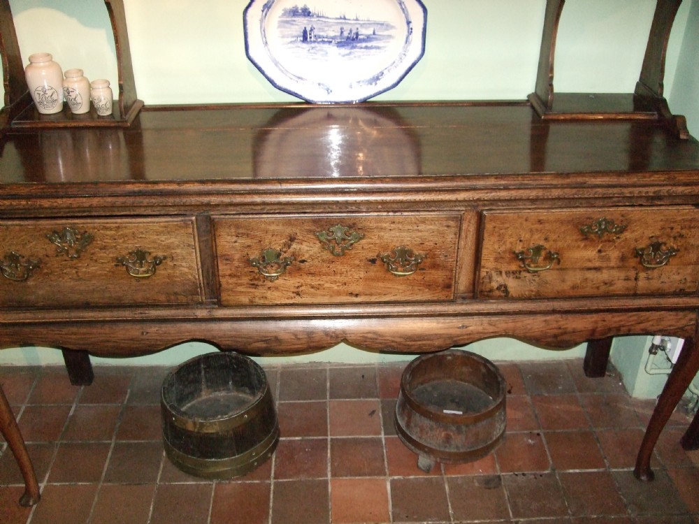 George 3rd Oak Dresser with Cabriol Legs View II