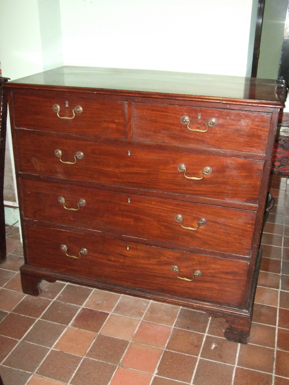 George 3rd Mahogany Chest of Drawers with Brass Handles