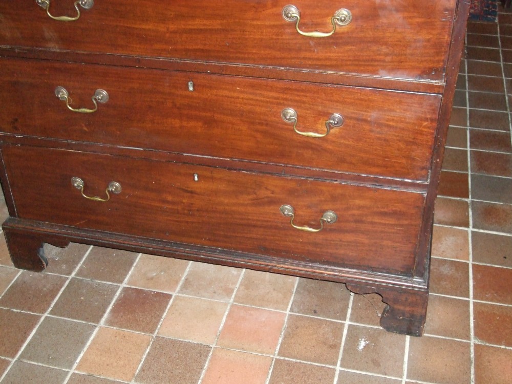 George 3rd Mahogany Chest of Drawers with Brass Handles View II