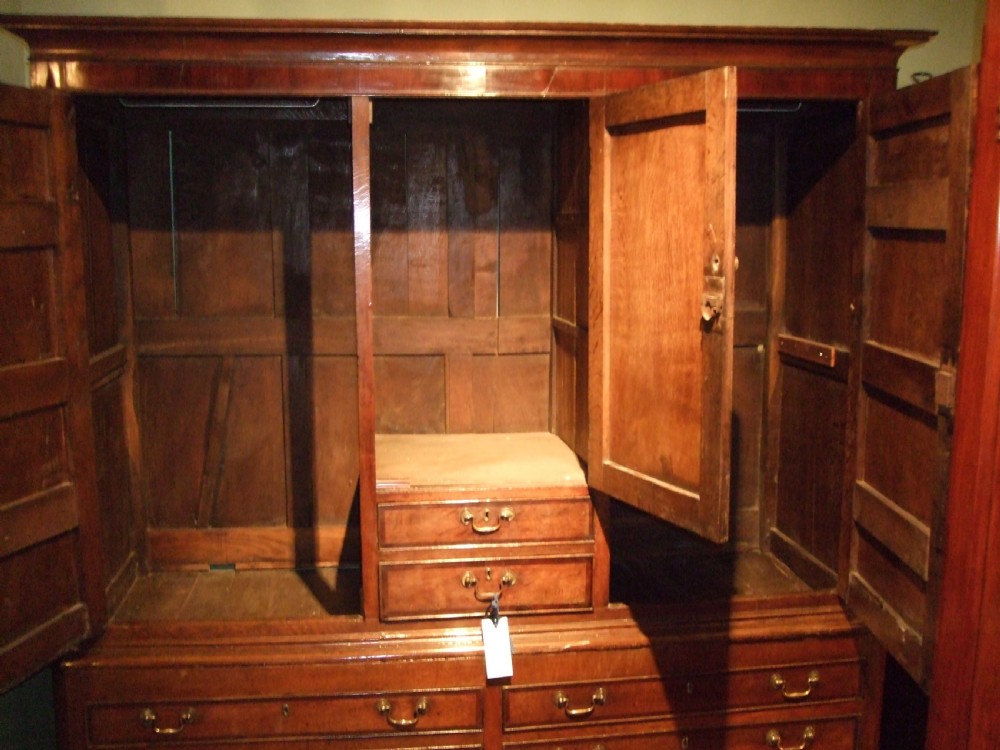 18thc Oak & Mahogany Inlaid House Keepers Cupboard View III