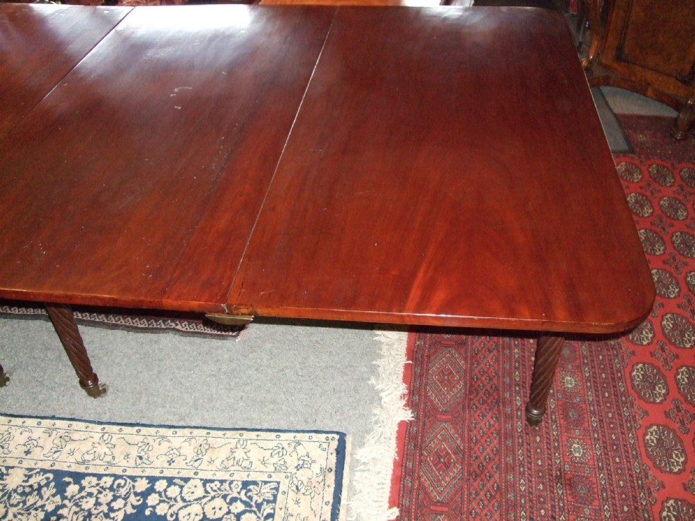Restored Regency Mahogany Extending Dining Table with 4 Leaves View V