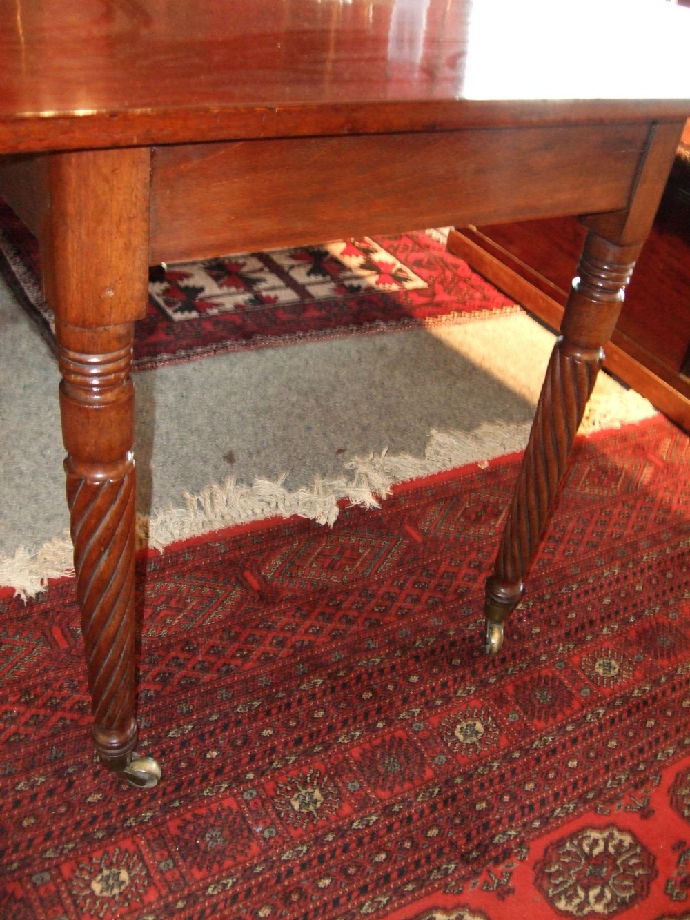 Restored Regency Mahogany Extending Dining Table with 4 Leaves View VII