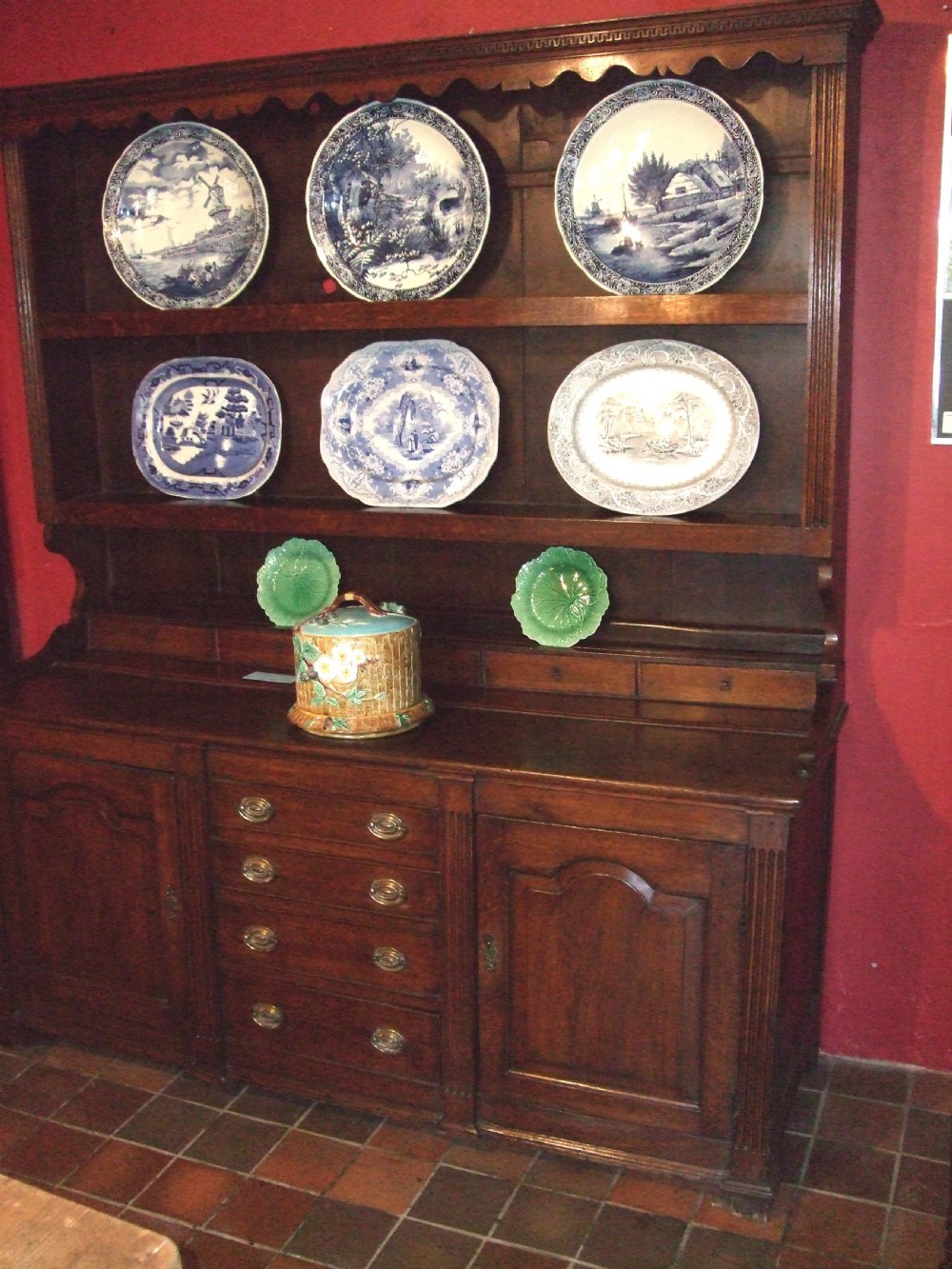 George 3rd Oak Dresser & Rack