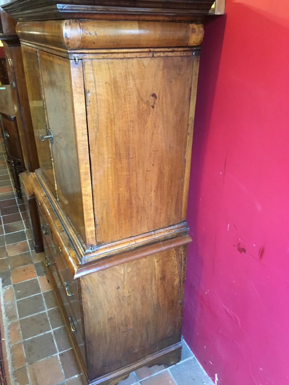 Queen Anne Period Cabinet on Chest of Small Proportions C.1710 View V