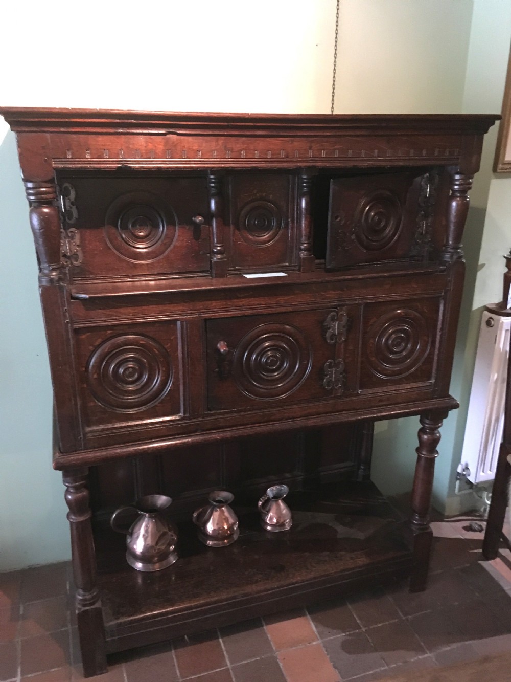 17thC Oak Court Cupboard of Unusual Design