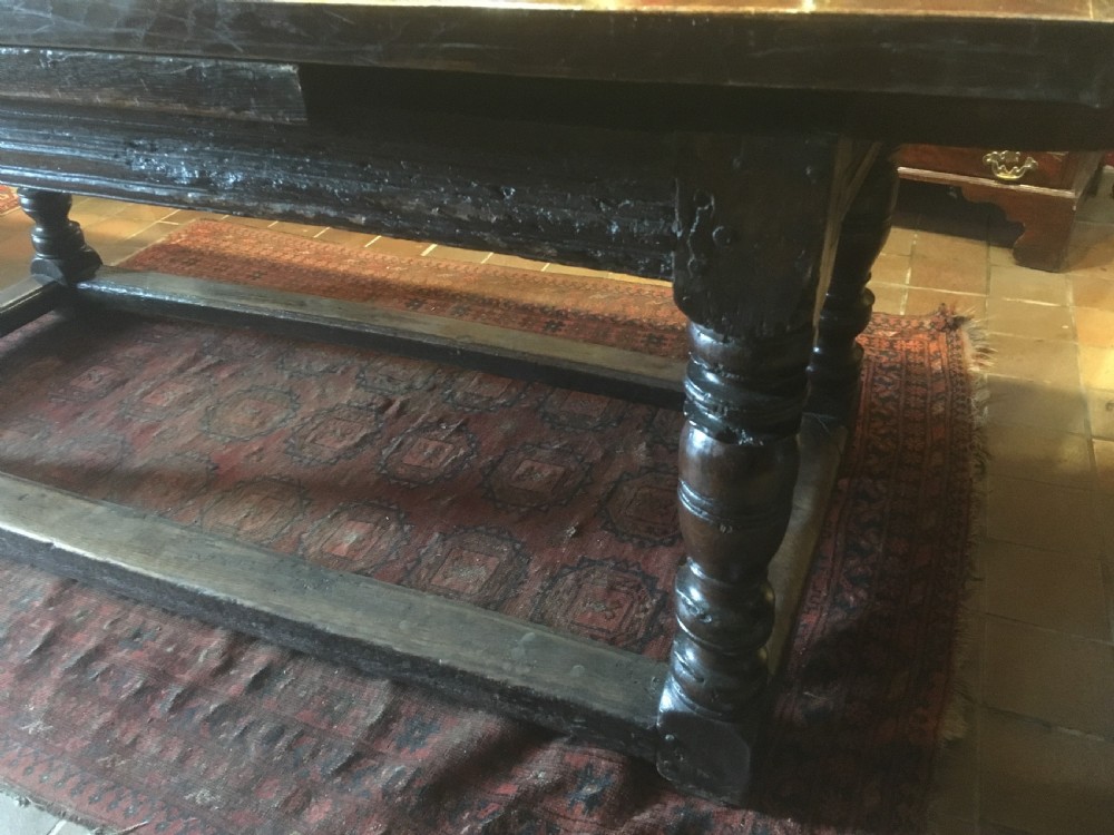 18thC Oak Drawer Leaf Extending Refrectory Dining Table View V