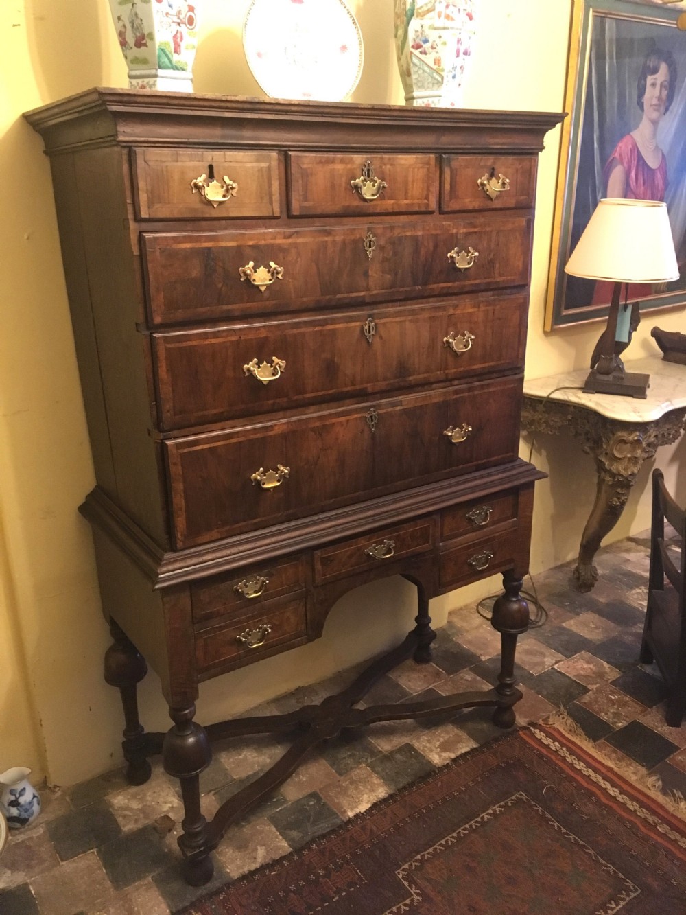 18thc Walnut Chest on Stand