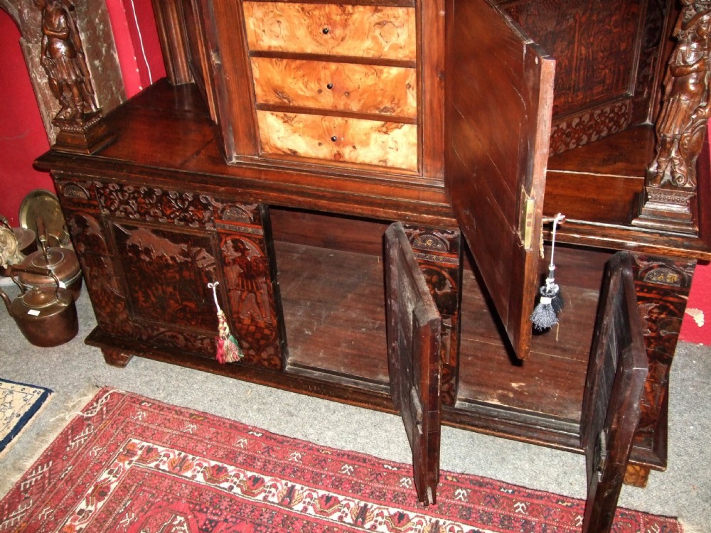 Italian Court Cupboard Bearing Carved date of 1598  View IV