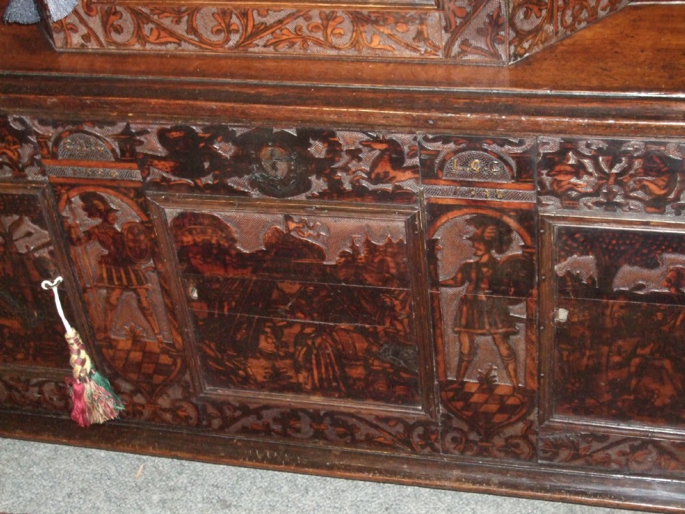 Italian Court Cupboard Bearing Carved date of 1598  View V