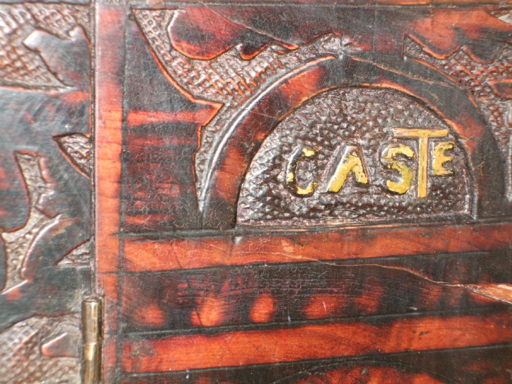 Italian Court Cupboard Bearing Carved date of 1598  View X