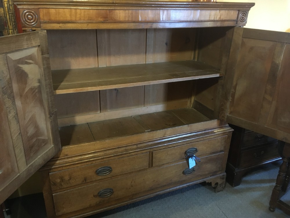 Oak & Mahogany Linen Cupboard Possibly Welsh C.1790 View II