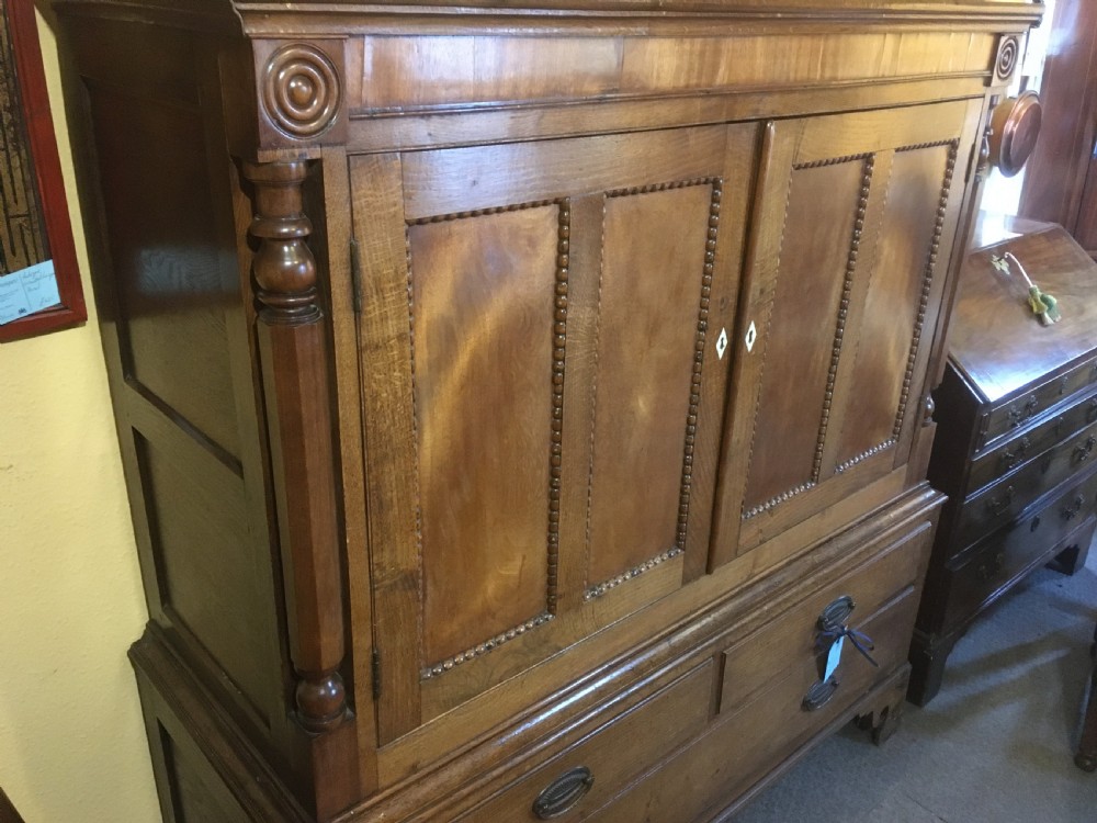 Oak & Mahogany Linen Cupboard Possibly Welsh C.1790 View III