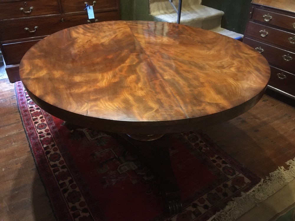 Victorian Circular Curl Mahogany Tilt Top Dining Table.