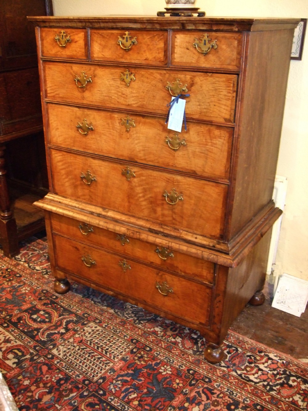 Queen Anne Period Walnut & Oak Chest on Chest C.1714