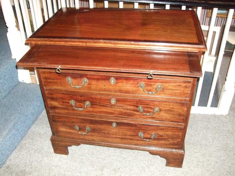 18thC Mahogany Chest with Brushing Slide
