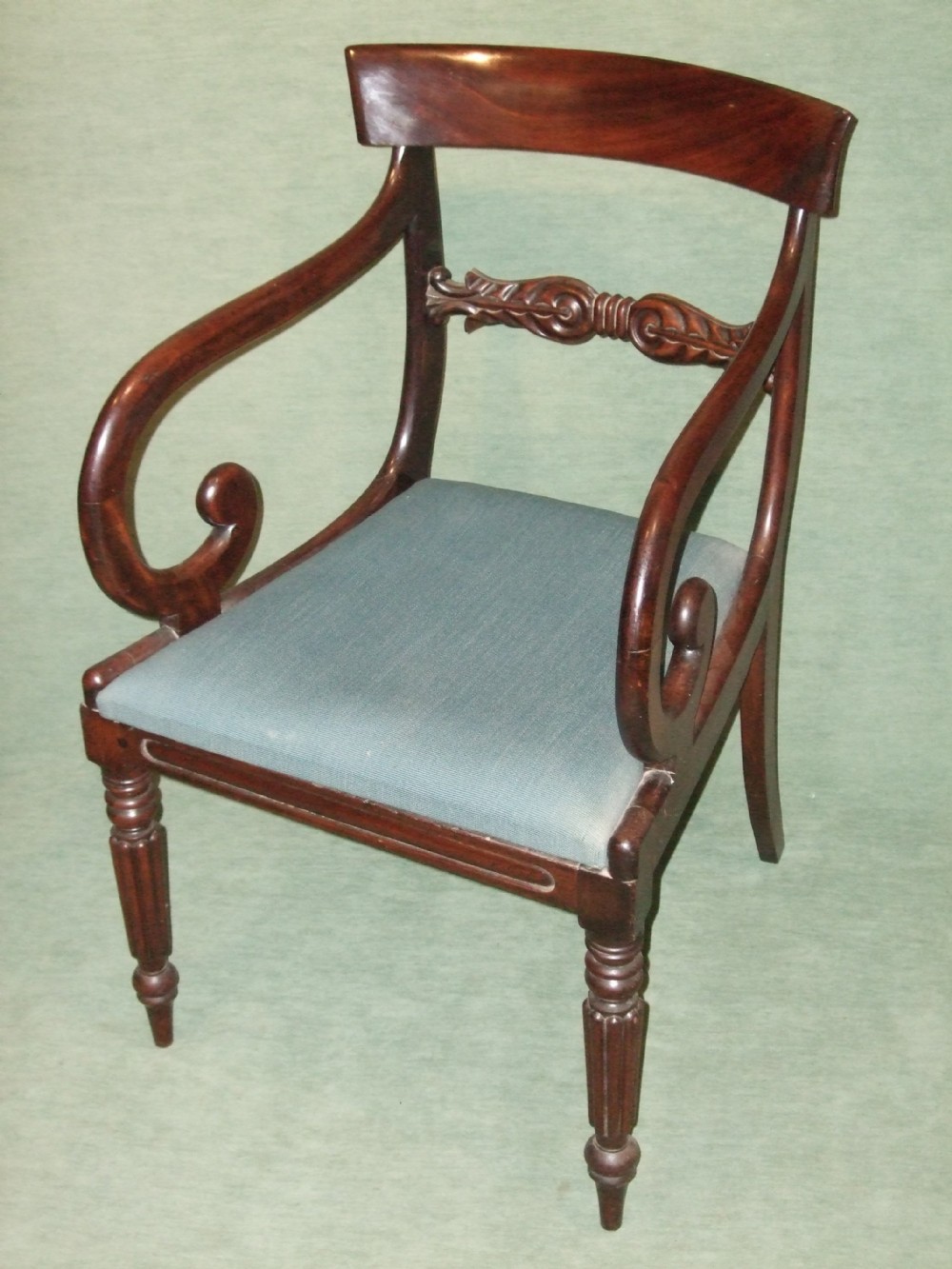 Pair of William IVth Mahogany Armchairs