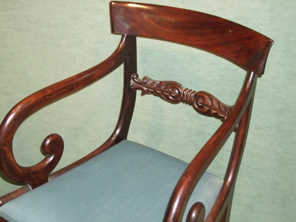 Pair of William IVth Mahogany Armchairs View II