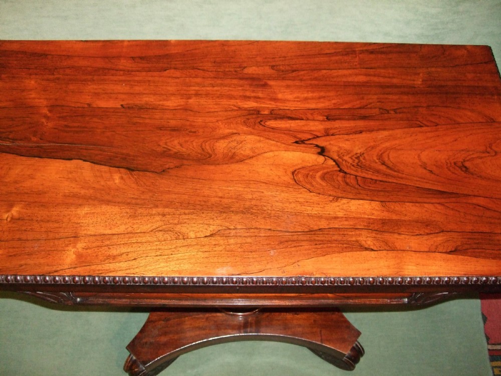 William IVth  Rosewood Pedestal Card Table View III